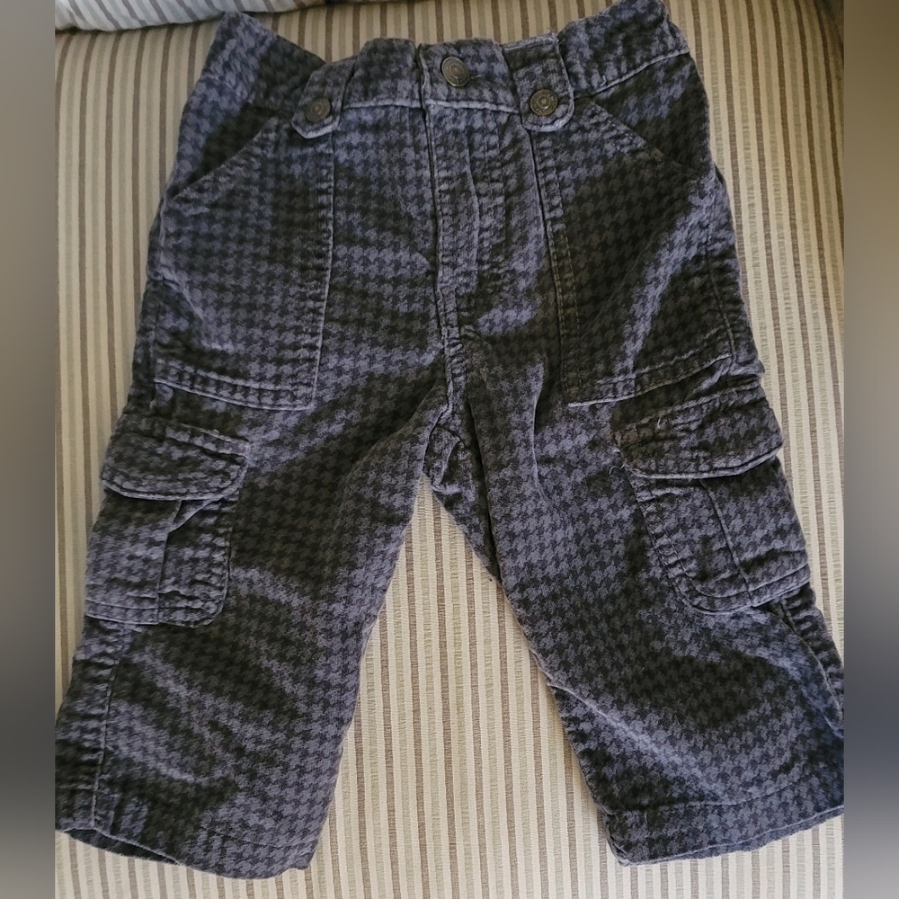 Macy's Greendog Blk/Gry Houndstooth Cargo Pants 12M